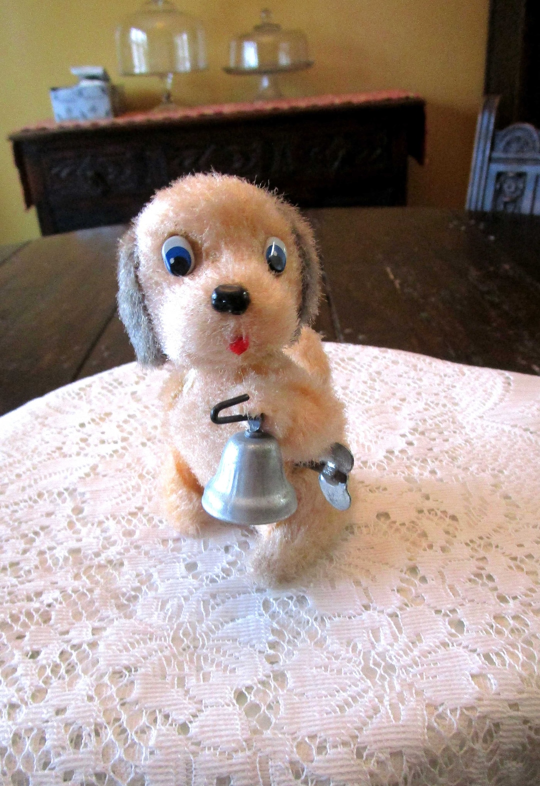 Wind up Dog, Toy Dog, Bobblehead, Bell Ringer, Wind up Toys, Vintage