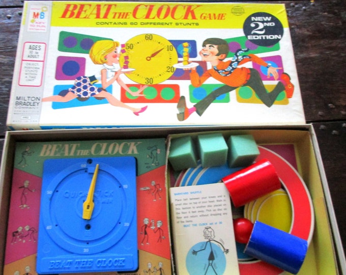 1960s, Beat the Clock, Board Game, Party Game, Vintage Games, Vintage