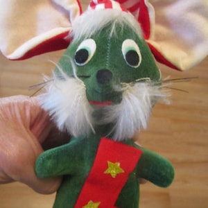 Christmas Mouse, Made in Japan, Vintage Mouse, Stuffed Mouse, Toy Mouse, Stocking Stuffer, Christmas Plushie, Christmas Toys