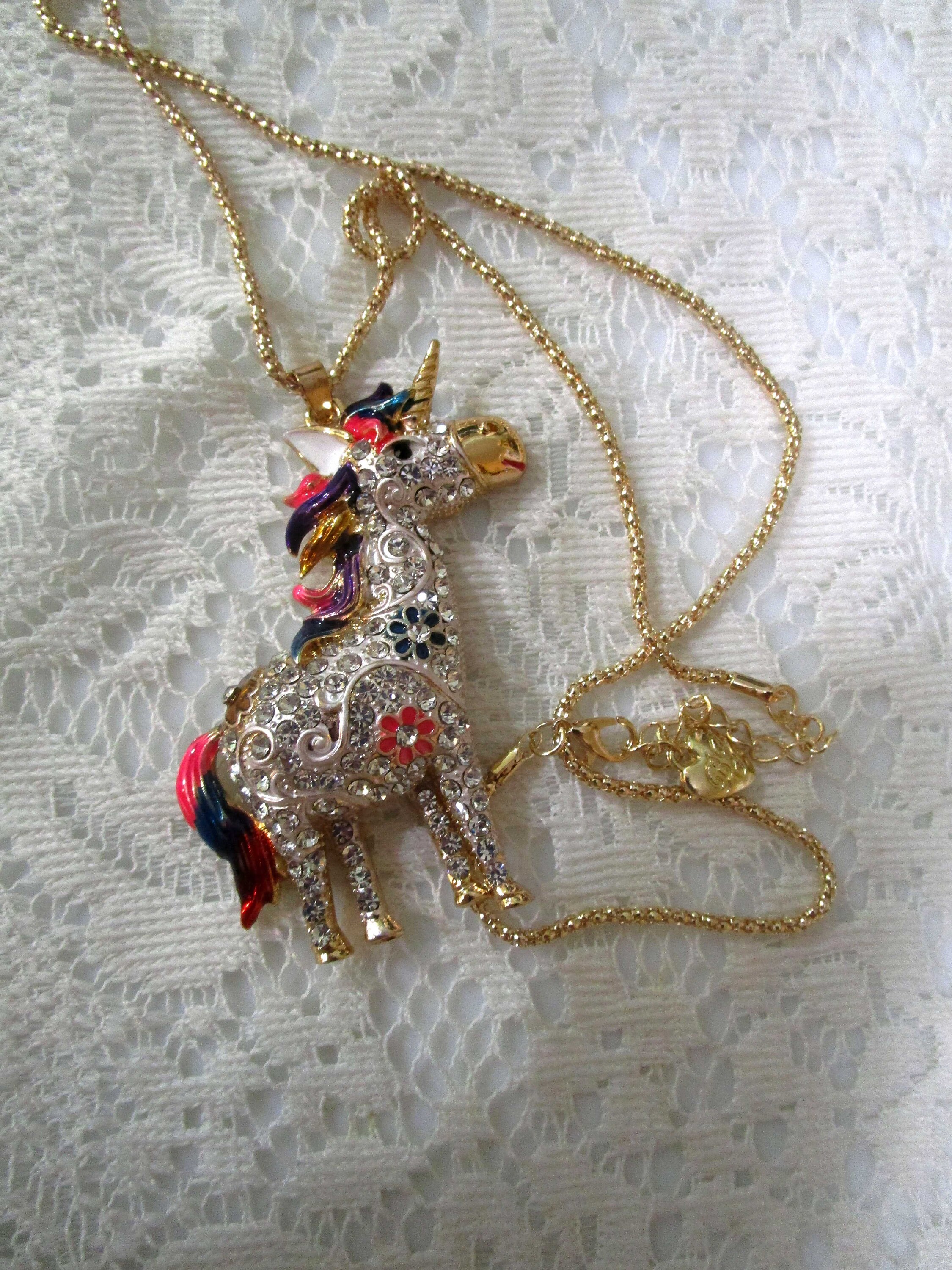 Betsey johnson unicorn necklace discount