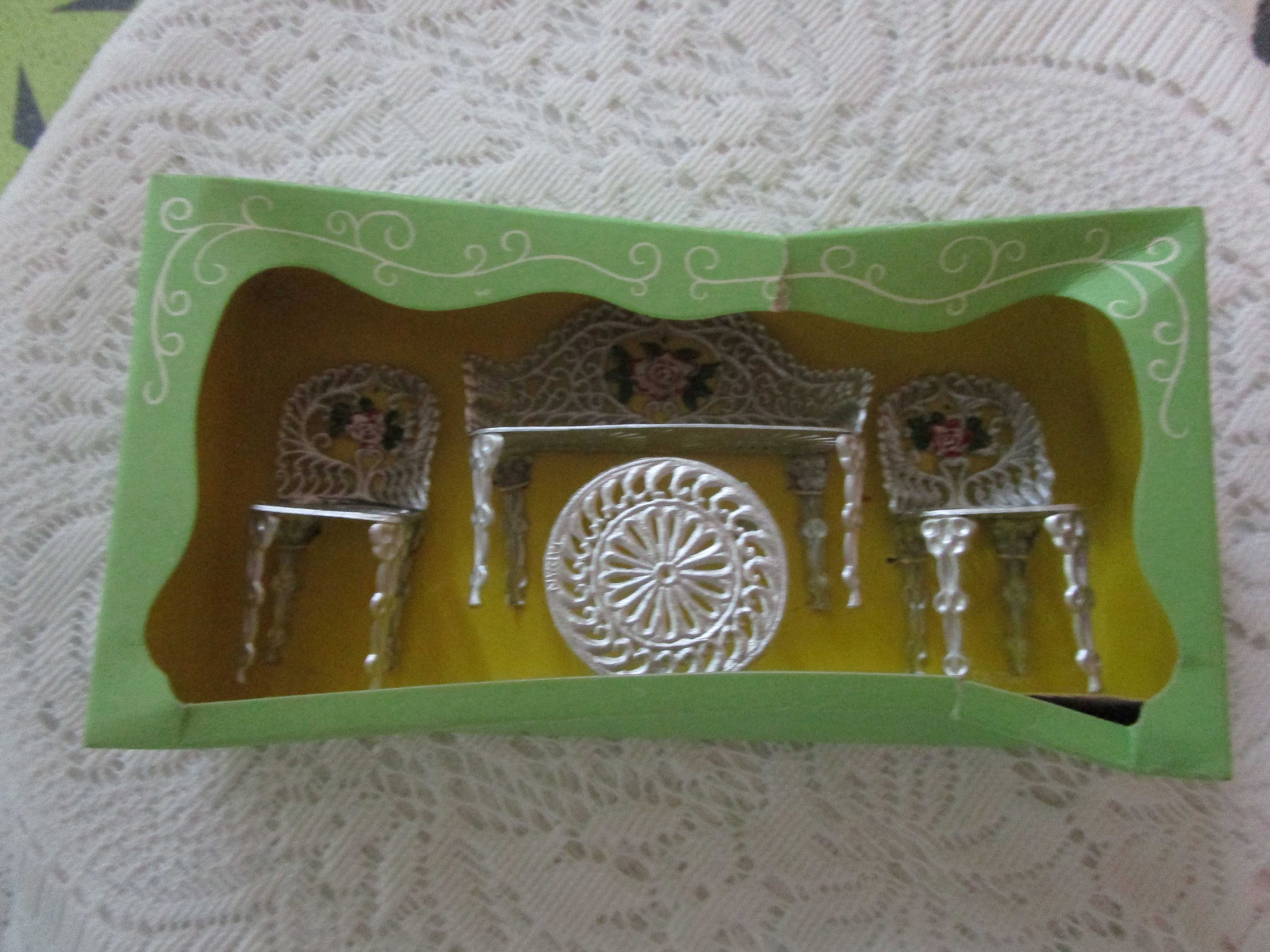 Dollhouse Patio Furniture Metal Furniture Vintage Miniature Etsy