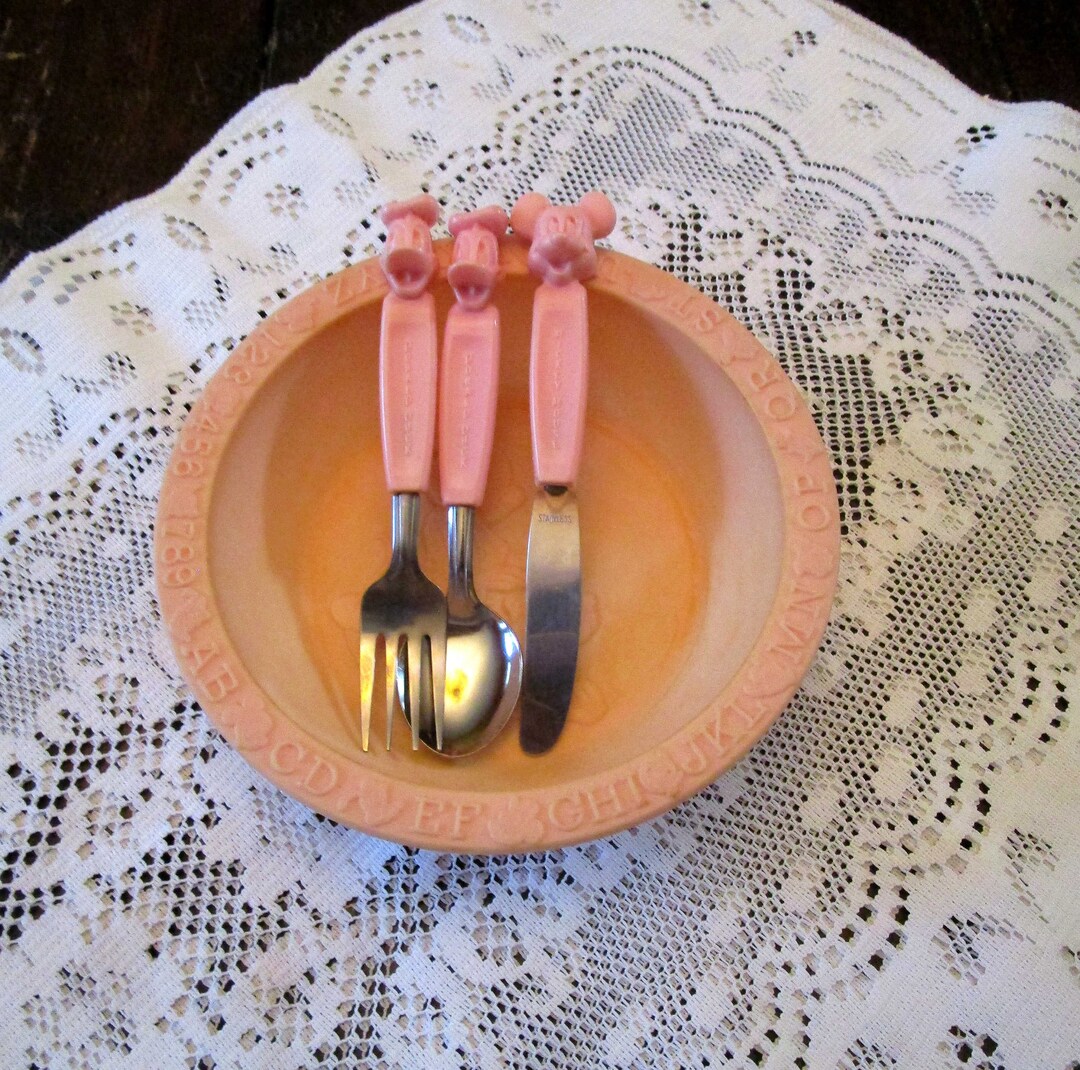 Disney Silverware, Disney Bowl, Vintage Disney, Donald Duck, Mickey