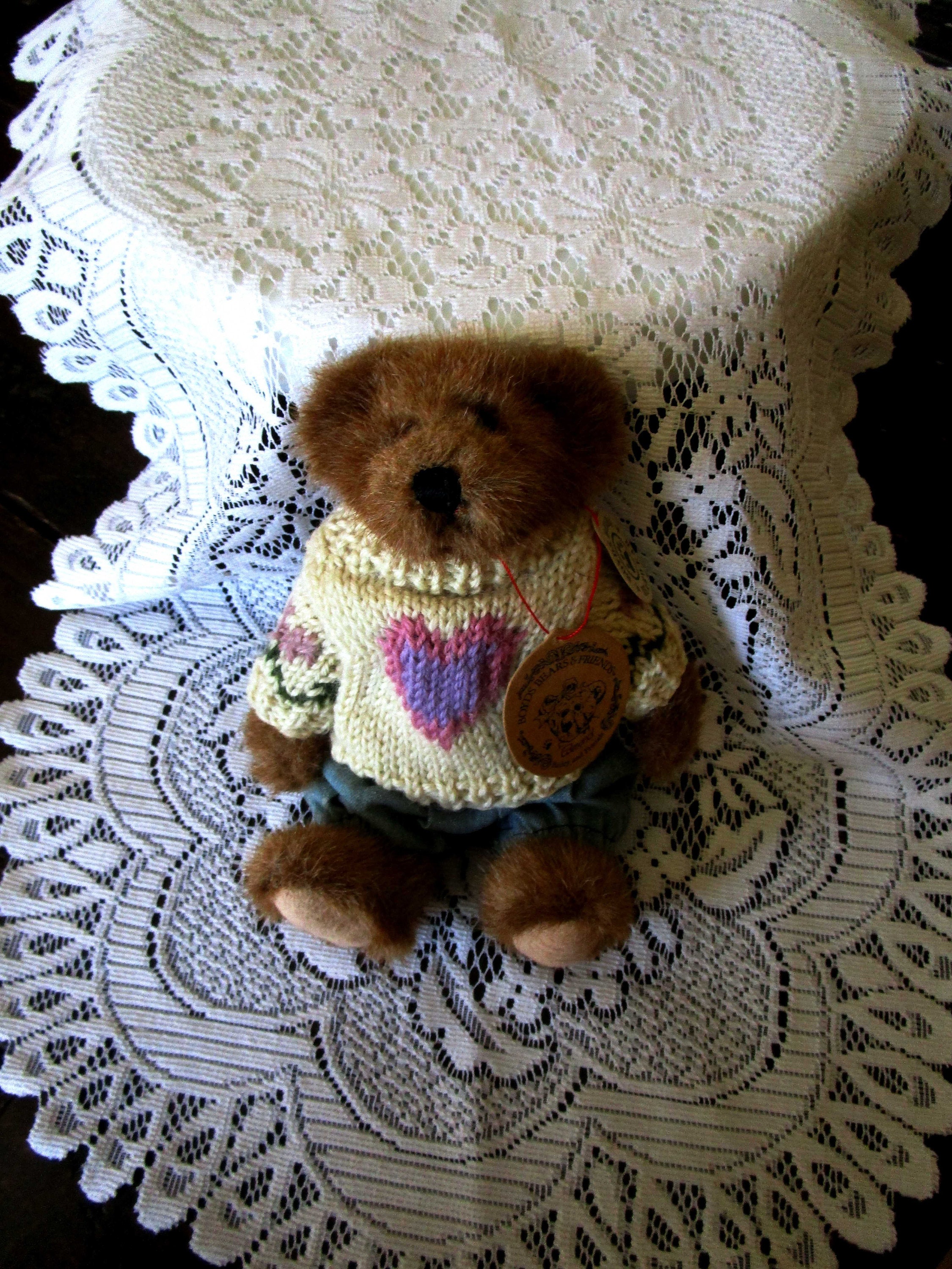 Boyds Bear Edmond Vintage Bears Heart Bear Plush Bear Etsy