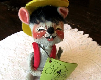1965, Annalee Mouse, Fireman Mouse, Annalee Doll, Vintage Doll, Mouse Figurine, Annalee Mice, Mouse Doll, Vintage Annalee, Toy Mouse