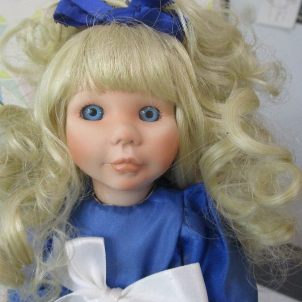 10 in, Little Jewel, Vintage Doll, Holly Hunt, Porcelain Doll, Collectible Doll, Artist Doll, Vintage Toys, Blonde Doll, Old Fashioned Doll