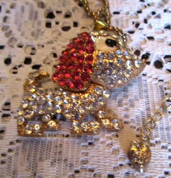 Betsey Johnson, Dog Necklace, Rhinestone Necklace… - image 3