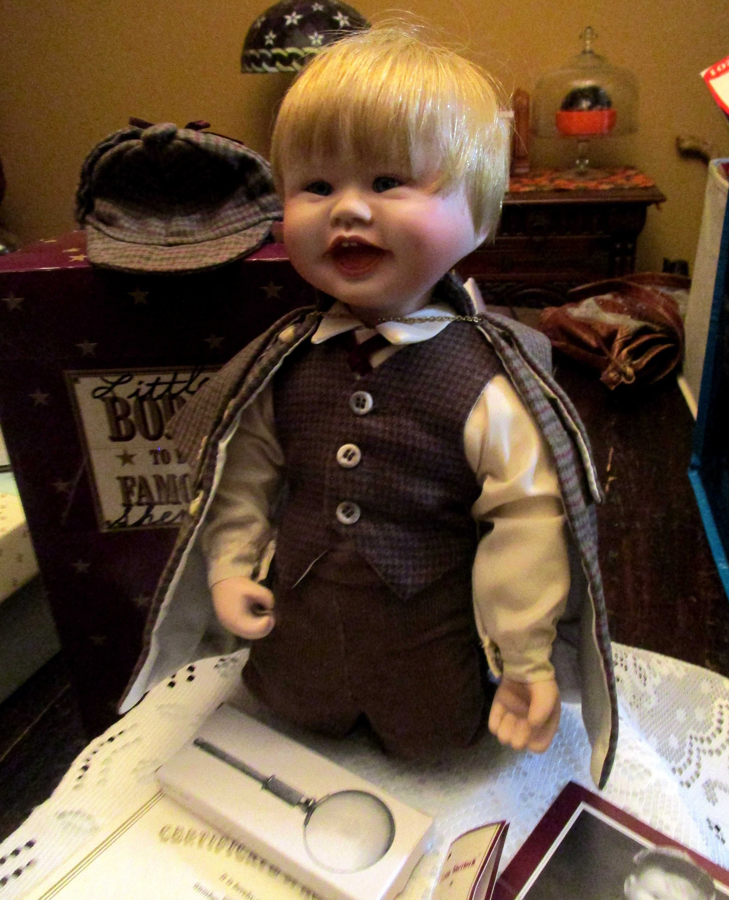 Sherlock Holmes Porcelain Doll Knowles Dolls Vintage Doll Etsy