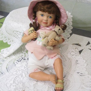 Boyds Doll, Boyds Bears, Porcelain Doll, Miniature Bear, Beach Doll, Vintage Boyds, Collector Doll, Vintage Doll, Girl Doll, Vintage Toys