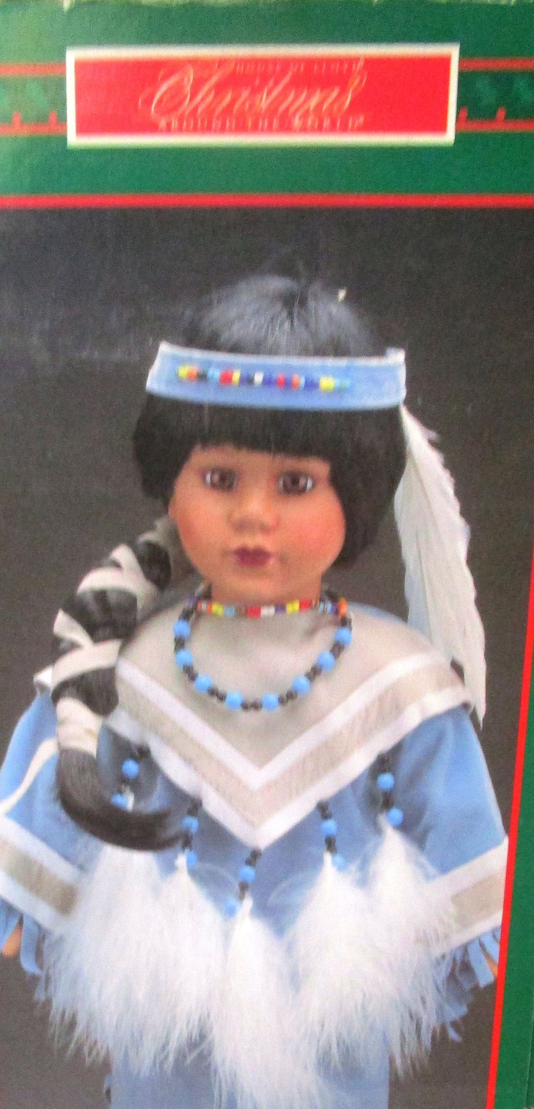 Native American, Porcelain Doll, Sierra Dawn, House of Lloyd, Vintage Doll, Christmas Around the