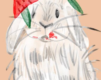 strawberry bunny print