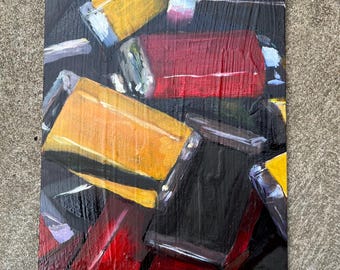 Original Candy Oil Painting 8” x 10” Chocolate Bar Sweet Treat Dessert Wall Art