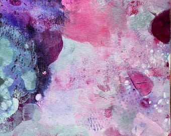Dreamy Pink Abstract - 6”x 6”