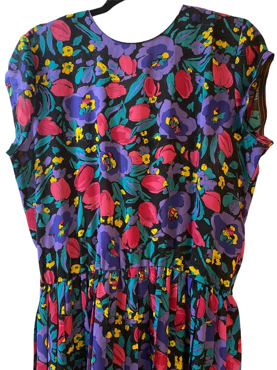 1990’s Vintage Floral Print Dress - image 2