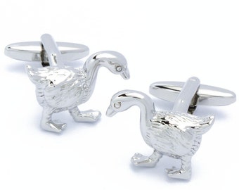 Cufflinks - Goose Silver