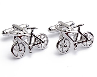Boutons de manchette - Bicycle City Bike Silver
