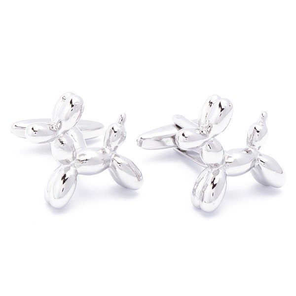 Cufflinks - Dog Balloon Dog Silver