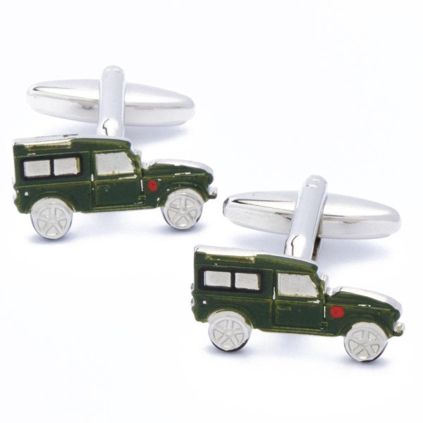 Cufflinks - Car SUV Jeep Land Rover Green