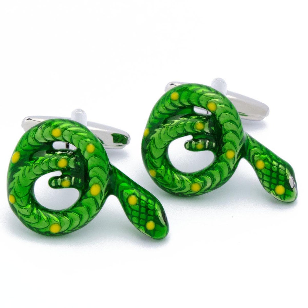 Cufflinks Green Tree Python Snake - Etsy