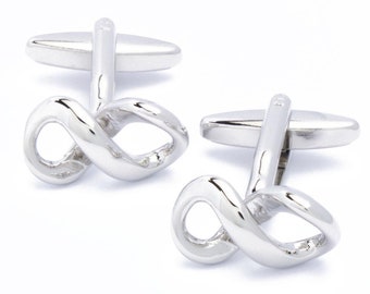 Boutons de manchette - Infinity Lemniscate Silver