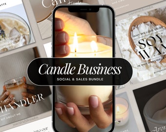 Candle Business Social Media Canva Editable Templates Instagram Stories and Posts Candle Brands | Candle Templates