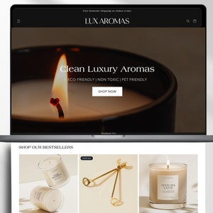 Shopify Luxury Theme Luxury Candle Business Website | Website Theme Design for Shopify | Templates and Tools for Candle Business Owners
