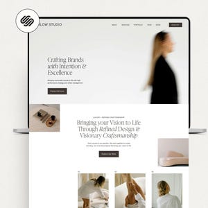 Modern Squarespace Website Template, Brand Marketing Agency, Social Media Design
