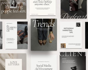 Neutrale Social Media-Vorlagen, Canva bearbeitbare Vorlagen