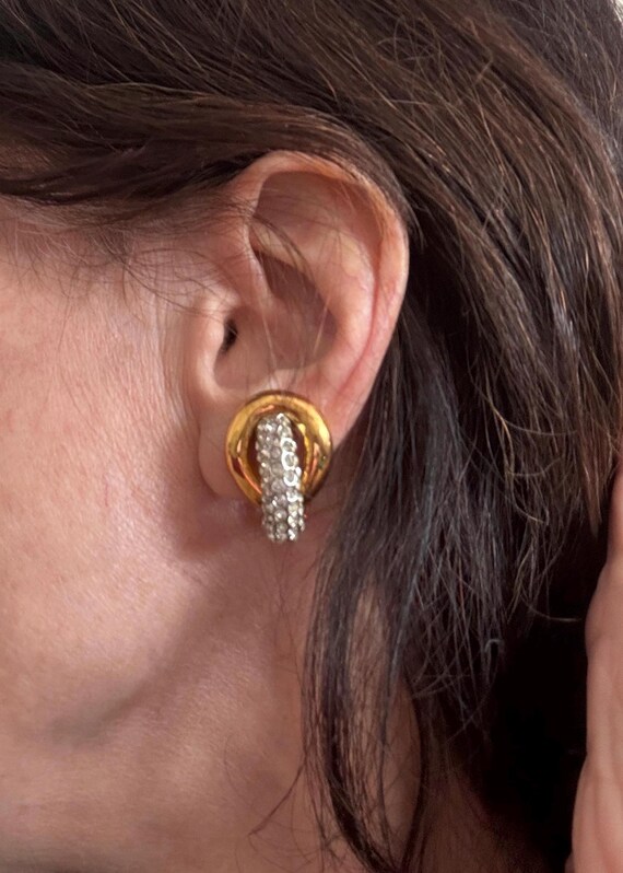 Kenneth Jay Lane Rhinestone Earrings & Ring, 80s - image 7