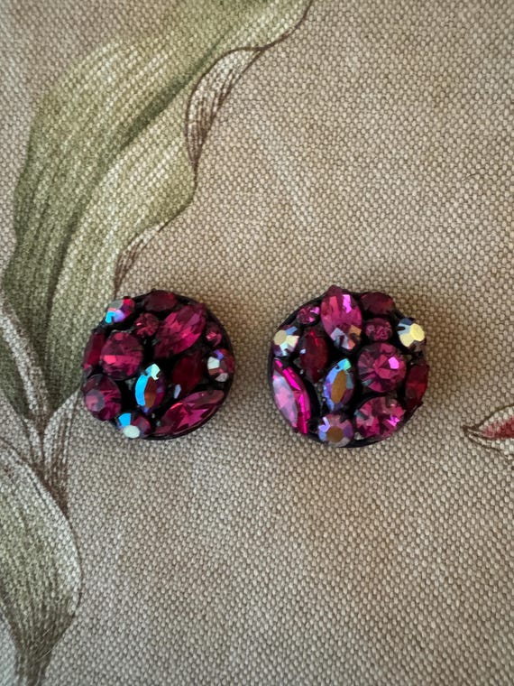 Ruby Red Regency Brooch and Earrings Set, 50’s - image 8