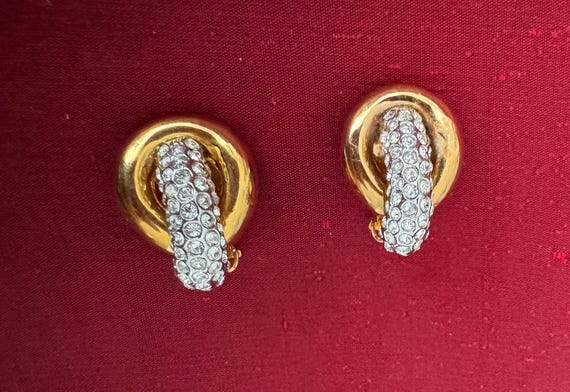 Kenneth Jay Lane Rhinestone Earrings & Ring, 80s - image 2