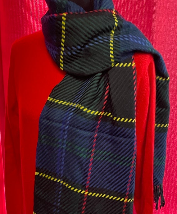 Classic Wool Plaid Scarf, Germany, NWT 90’s - image 1