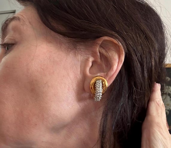 Kenneth Jay Lane Rhinestone Earrings & Ring, 80s - image 6