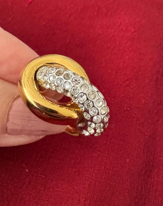 Kenneth Jay Lane Rhinestone Earrings & Ring, 80s - image 8