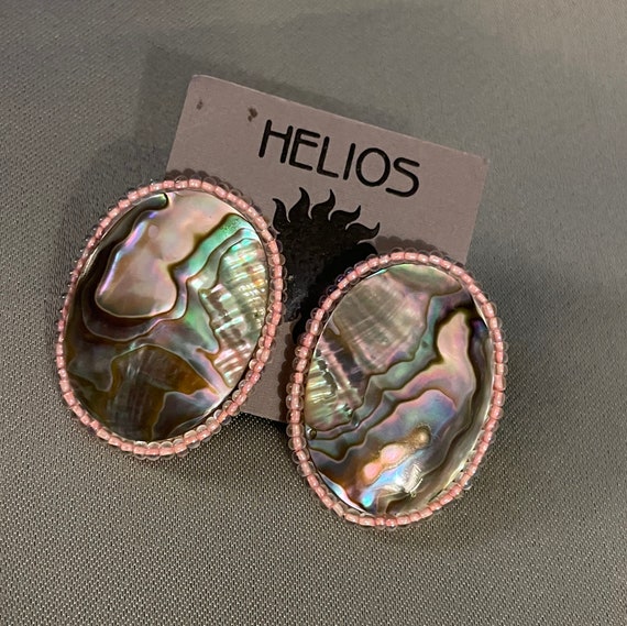 Abalone Beaded Earrings by Helios NWT, 80’s