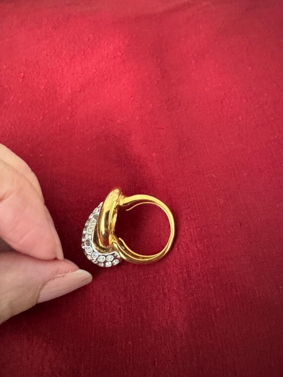 Kenneth Jay Lane Rhinestone Earrings & Ring, 80s - image 9