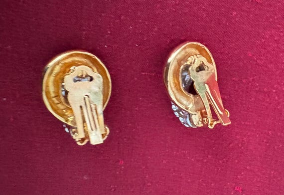 Kenneth Jay Lane Rhinestone Earrings & Ring, 80s - image 4