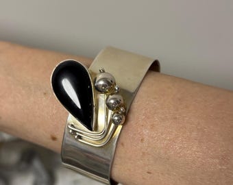 Pulsera tipo brazalete Avi Soffer de plata esterlina, nueva, de los años 80.