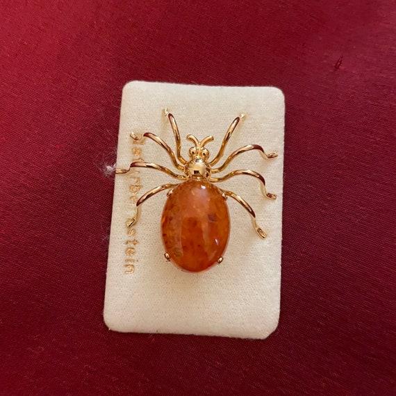 Amber Spider Pin, West Germany New 80’s - image 1