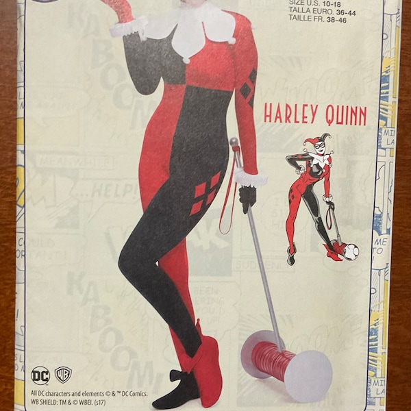 Simplicity Costume Pattern #8434AA for “Harley Quinn” from DC Comics Originals Size 10-18