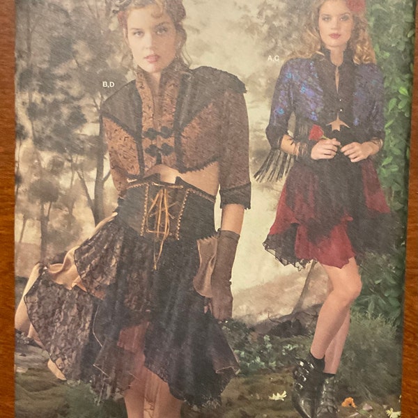 Simplicity Haunt Couture Steampunk Costume Pattern # 8409 R5 Size 14-22 for jacket and yoke skirt. Imagine perfect costume for any occasion.