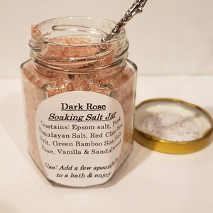Herbal Soaking Salt Jars / 3 oz. jar / No dyes only salt & essential oil