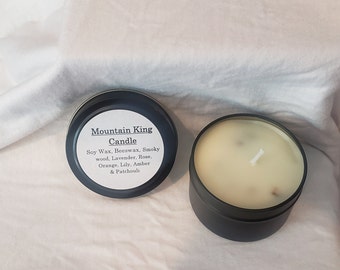 Vela Mountain King: Soja e Cera de Abelha com Lavanda e Rosa (4 oz)