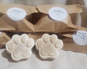 Organic Paw Print Pet Soap I 2 Pack I natural pet soap I Pet lover must have I pet shampoo I homemade  soap I  pet wash bar