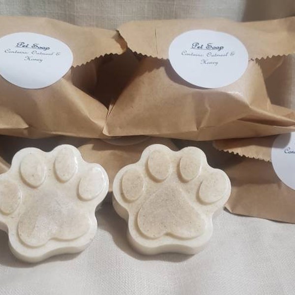 Organic Paw Print Pet Soap I 2 Pack I natural pet soap I Pet lover must have I pet shampoo I homemade  soap I  pet wash bar