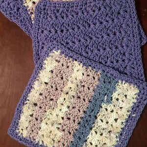 Crochet Washcloth Set (Set of 4 cloths), Personalization optional
