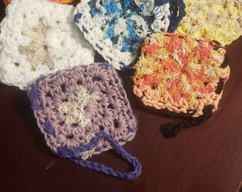 Bolsa de algodón de crochet para guardar jabón: Bolsa exfoliante