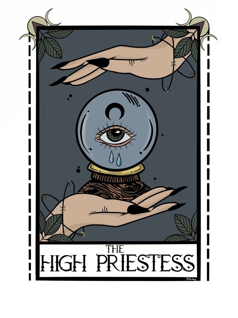 Tarot Card Print - the High Priestess | Digital Download | Handmade - Etsy