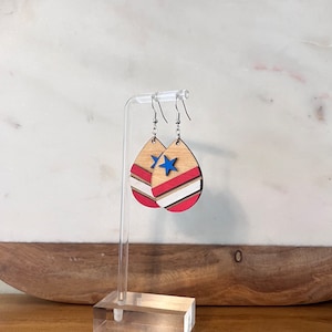 4th of July earrings, Independence Day earrings, Patriotic earring, Red White and Blue