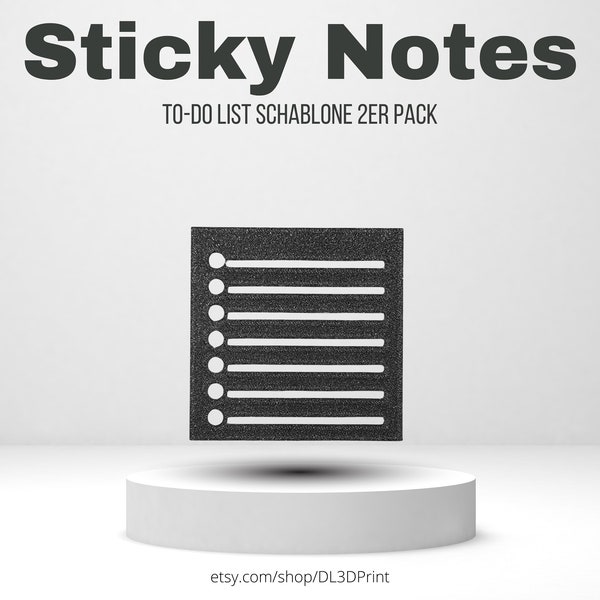 Sticky Notes / Post it To-do List Schablone 2er Pack (3D Druck)