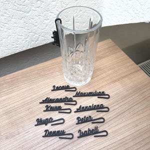 Namensschild für Gläser | Hochezit | Party | Taufe | Geburtstag | Personalisierbare Platzkarte